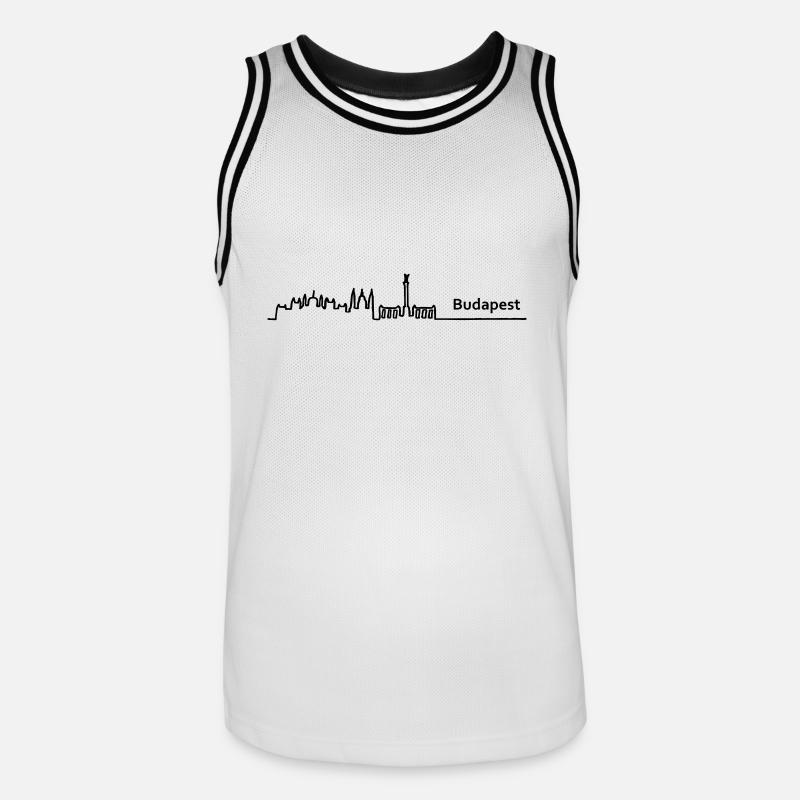 budapest horizon - Maillot de basket Homme - blanc/noir