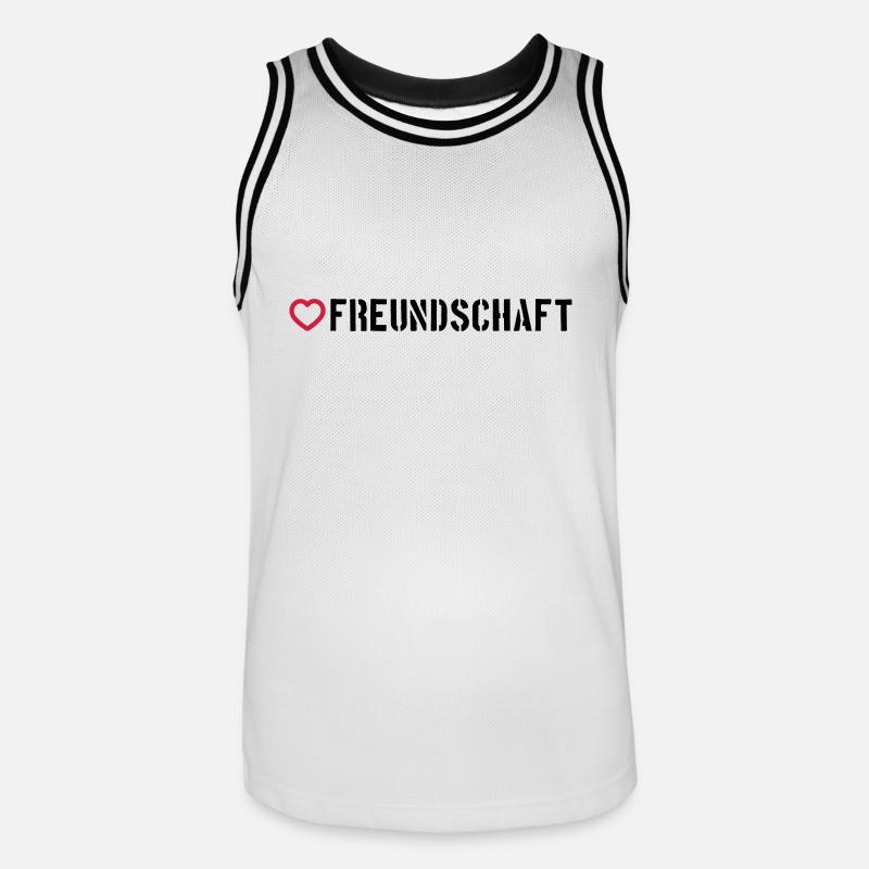 Freundschaft Herz - Männer Basketball-Trikot - Weiß/Schwarz