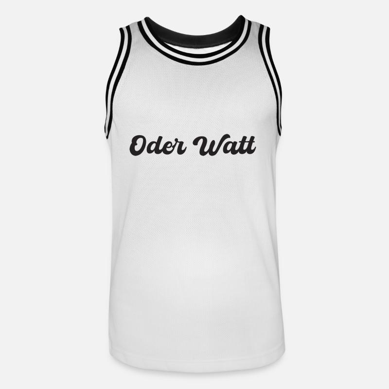 "Oder Watt" Spruch aus dem Ruhrpott - Männer Basketball-Trikot - Weiß/Schwarz