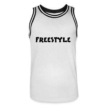 freestyle2_vec_1fr - Maillot de basket Homme - blanc/noir - Devant - AI Model Male 185 dark (185cm)