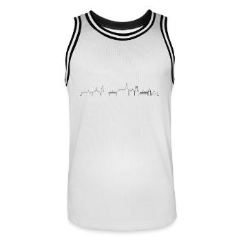 Skyline - Lüneburg - Männer Basketball-Trikot - Weiß/Schwarz - Vorne - AI Model Male 185 dark (185cm)
