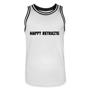 RETRAITE. RETRAITE. RETRAITEE. SENIOR. MAMIE. PAPY - Maillot de basket Homme - blanc/noir - Devant - AI Model Male 185 dark (185cm)