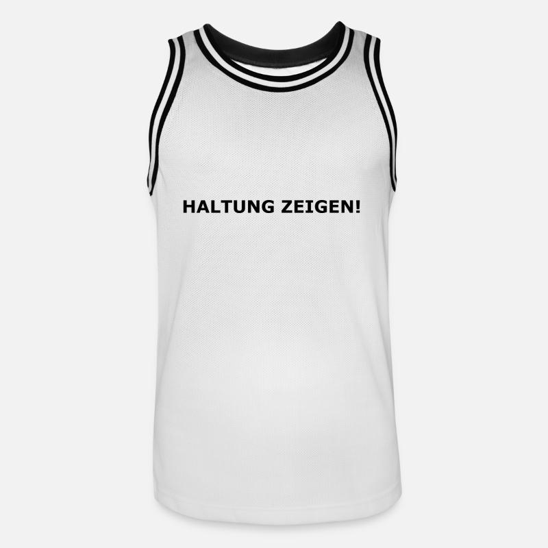 Faites preuve d’attitude ! - Maillot de basket Homme - blanc/noir