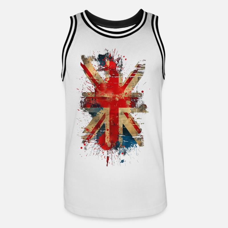 Union Jack - Men's Basketball Jersey - white/black