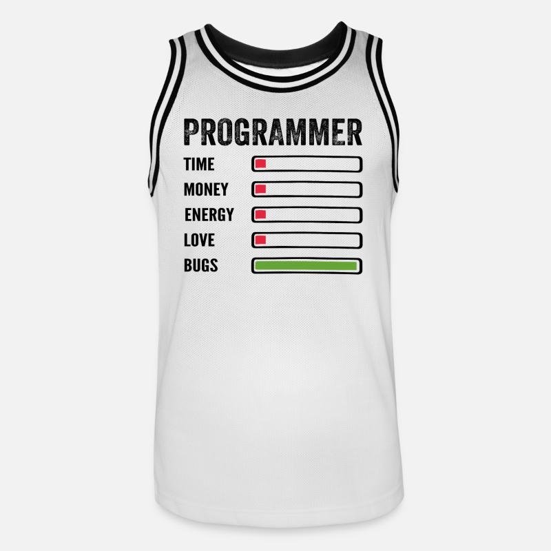 Developer Humor Programmer Coder - Men's Basketball Jersey - white/black