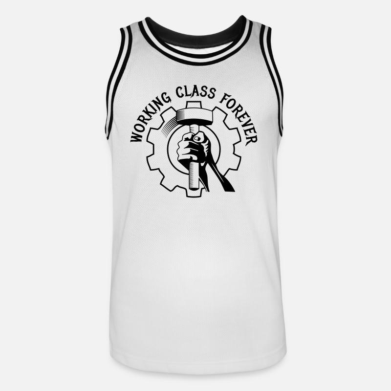 working class forever - Männer Basketball-Trikot - Weiß/Schwarz