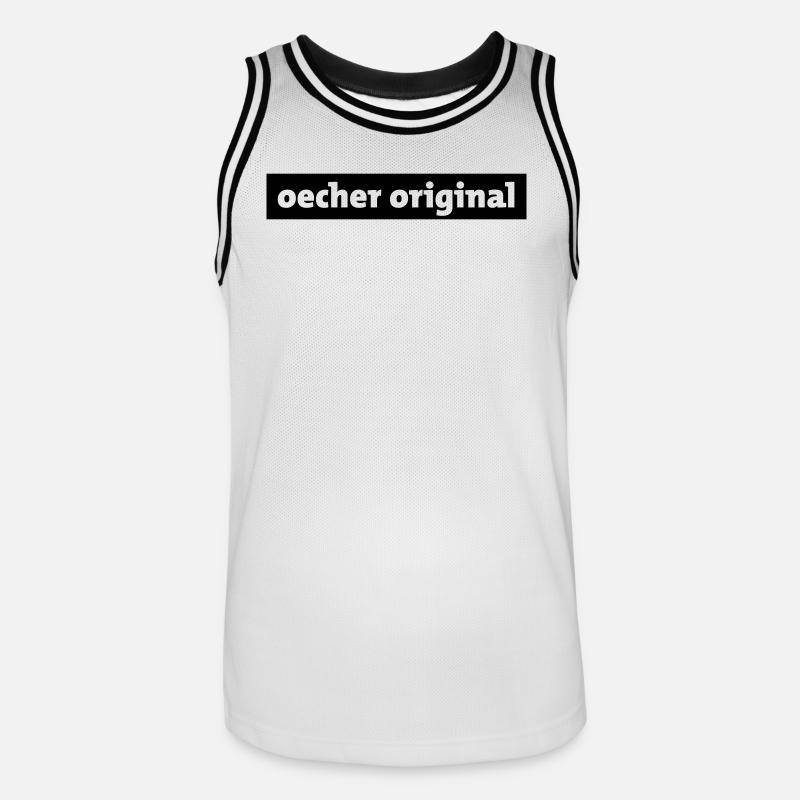 "Oecher Original" Aachen/Öche - Männer Basketball-Trikot - Weiß/Schwarz