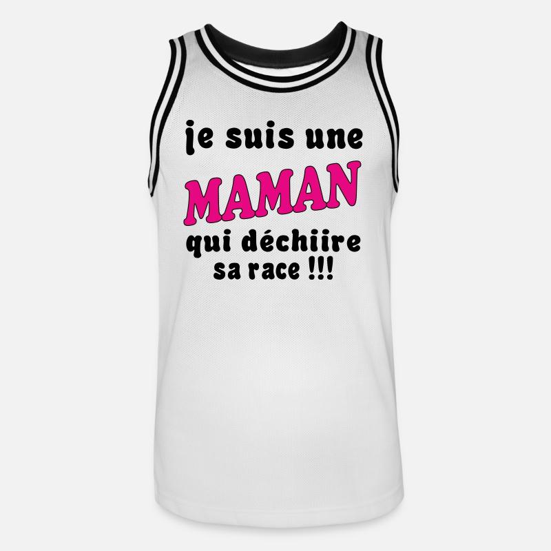 Ich bin eine MAMA... - Männer Basketball-Trikot - Weiß/Schwarz