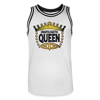 Unverfrorene Königin - Männer Basketball-Trikot - Weiß/Schwarz - Vorne - AI Model Male 185 dark (185cm)