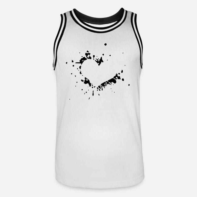 Cuore Cuore - Maglia da basket per uomo - bianco/nero