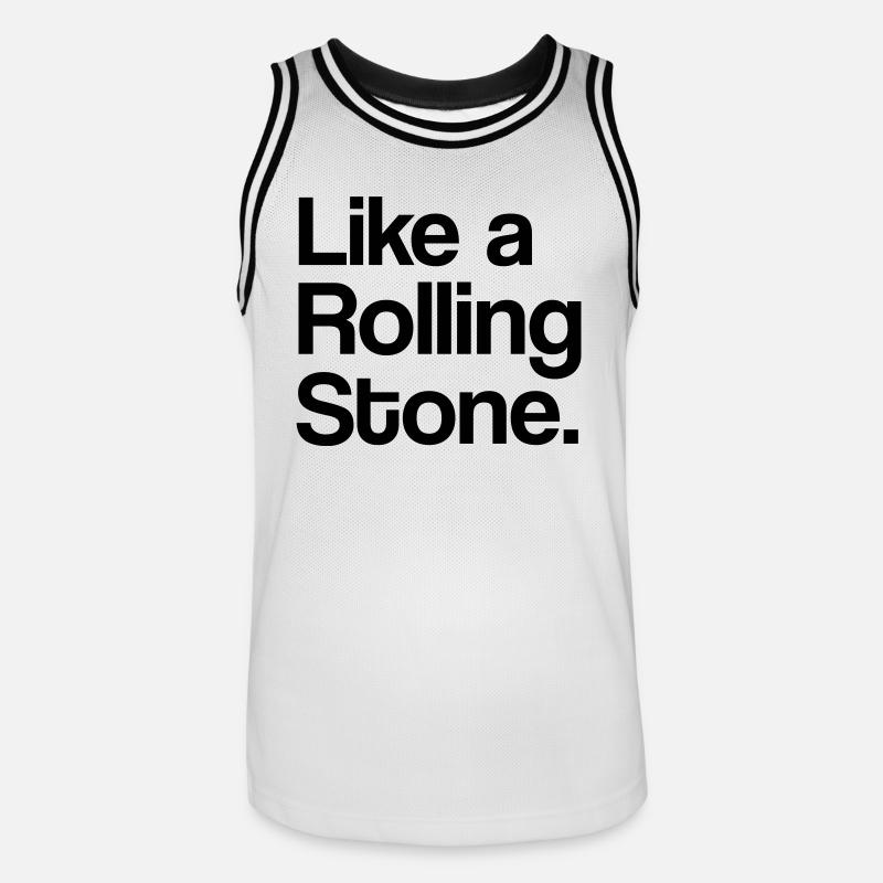 Like a Rolling Stone - Männer Basketball-Trikot - Weiß/Schwarz