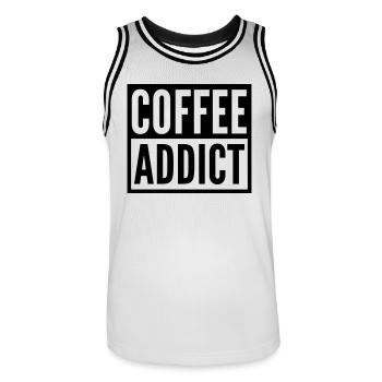 coffee addict - Männer Basketball-Trikot - Weiß/Schwarz - Vorne - AI Model Male 185 dark (185cm)
