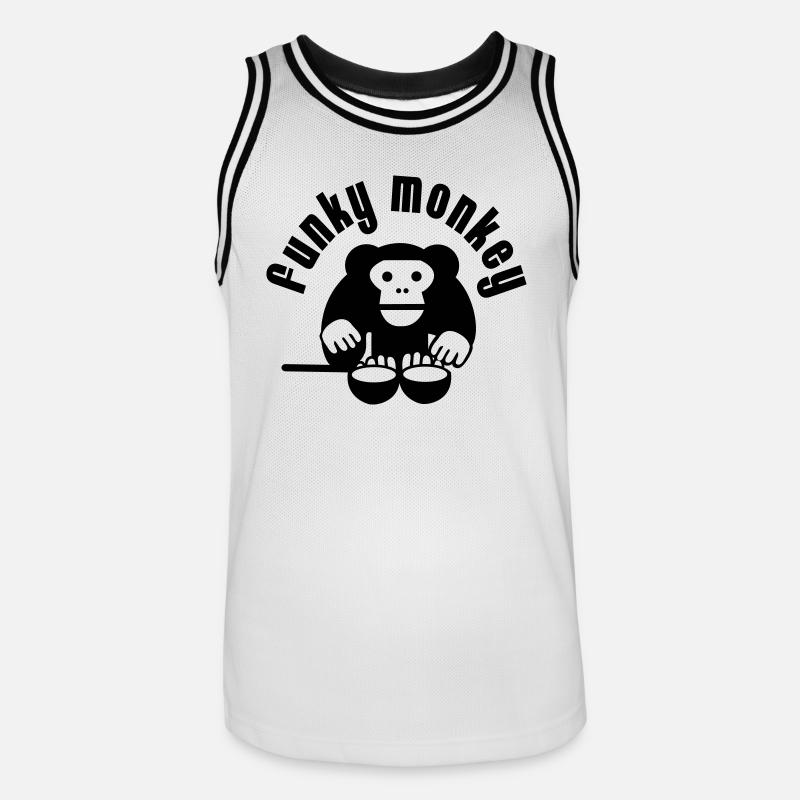 Funky Monkey - Männer Basketball-Trikot - Weiß/Schwarz