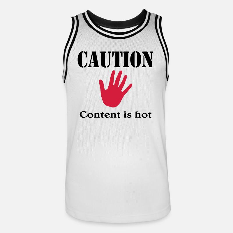 Caution, content is hot - Männer Basketball-Trikot - Weiß/Schwarz