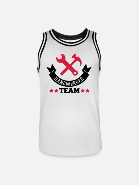 handwerker_team_2 - Männer Basketball-Trikot - Weiß/Schwarz