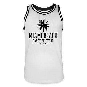 miami beach party allstars - Männer Basketball-Trikot - Weiß/Schwarz - Vorne - AI Model Male 185 dark (185cm)