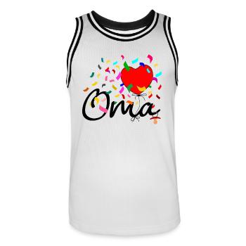 Oma Konfetti - Männer Basketball-Trikot - Weiß/Schwarz - Vorne - AI Model Male 185 dark (185cm)