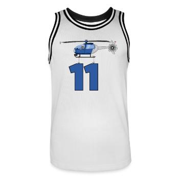 Helicopter 11th birthday - Men's Basketball Jersey - white/black - Front - AI Model Male 185 dark (185cm)