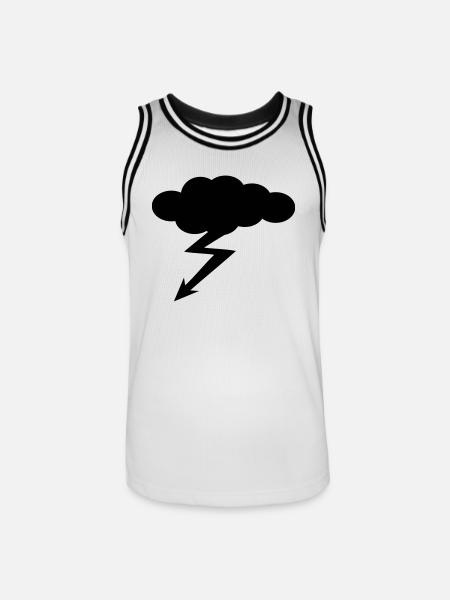Clouds and Flash - Men's Basketball Jersey - white/black