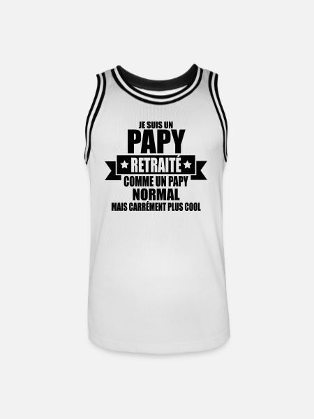 je suis un papy retraité - Maillot de basket Homme - blanc/noir