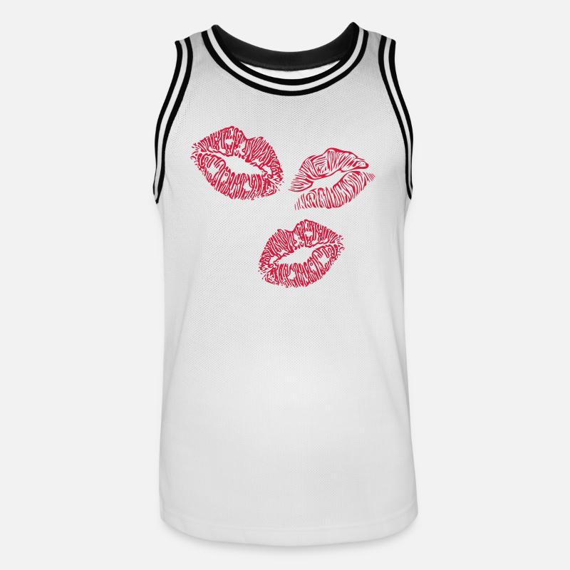 lips - Men's Basketball Jersey - white/black