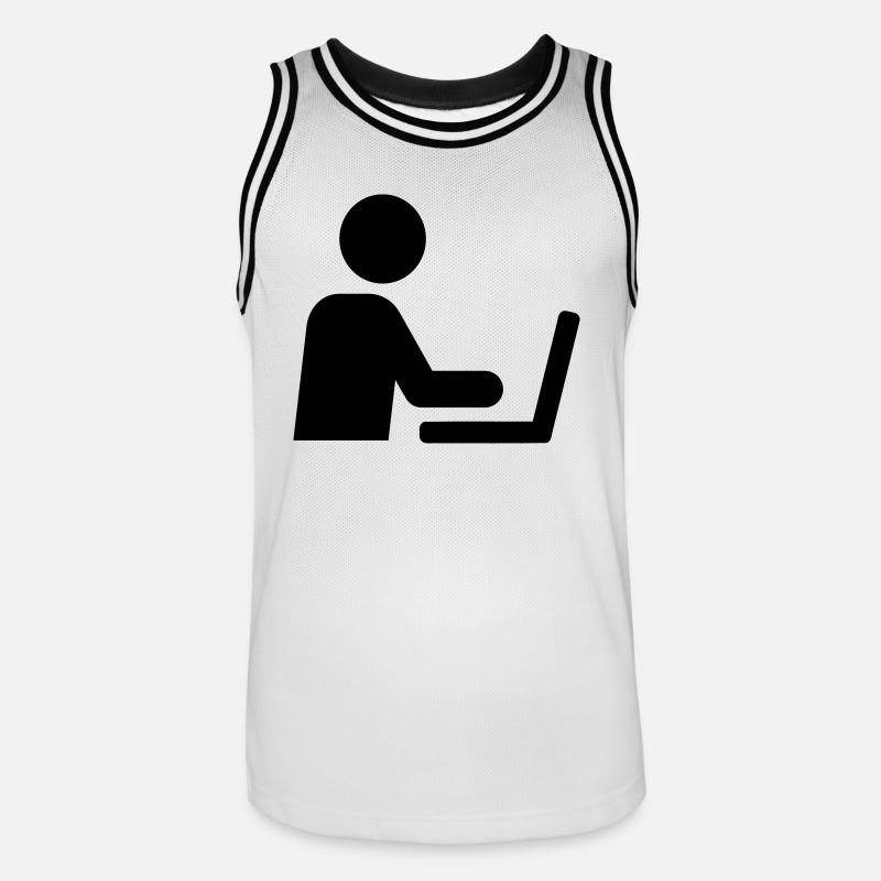 Computer - Männer Basketball-Trikot - Weiß/Schwarz