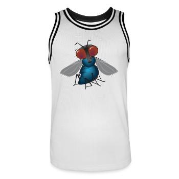 fliege - Männer Basketball-Trikot - Weiß/Schwarz - Vorne - AI Model Male 185 dark (185cm)