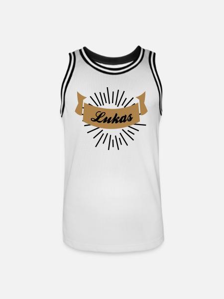 lukas - Männer Basketball-Trikot - Weiß/Schwarz