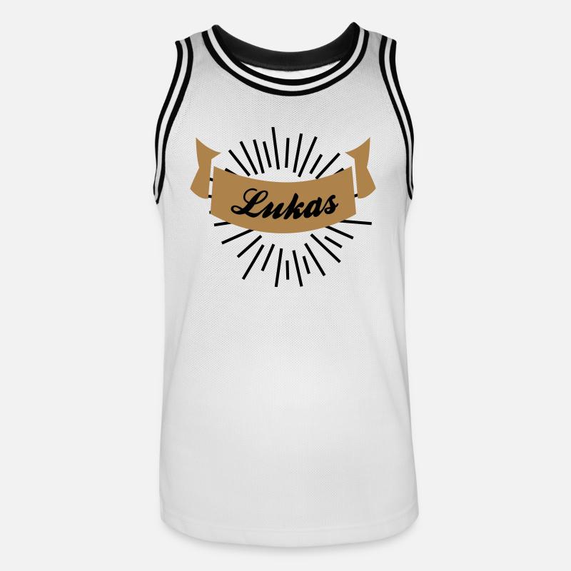 lukas - Männer Basketball-Trikot - Weiß/Schwarz