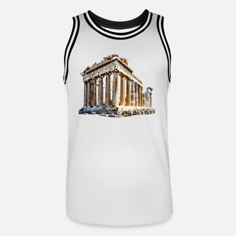 Points de repère de Grèce - Maillot de basket Homme - blanc/noir