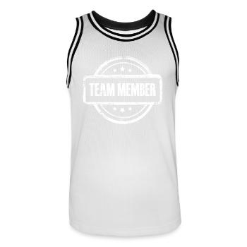 Tampon de l’équipe - Maillot de basket Homme - blanc/noir - Devant - AI Model Male 185 dark (185cm)