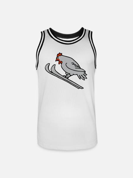 Ski-Henne - Männer Basketball-Trikot - Weiß/Schwarz