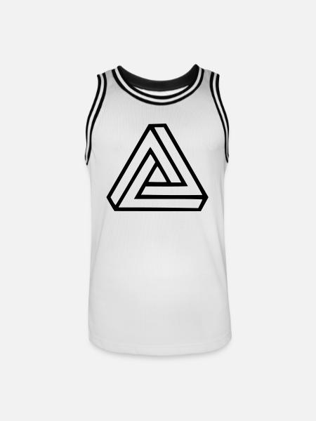 Triangle Visual Illusion - Men's Basketball Jersey - white/black