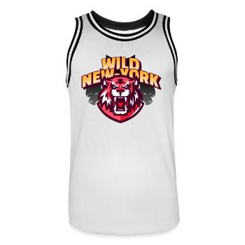 Wilder New Yorker Tiger - Männer Basketball-Trikot - Weiß/Schwarz - Vorne - AI Model Male 185 dark (185cm)