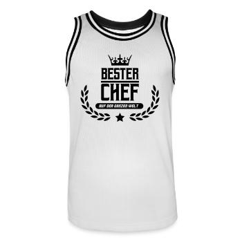 Meilleur chef du monde - Maillot de basket Homme - blanc/noir - Devant - AI Model Male 185 dark (185cm)