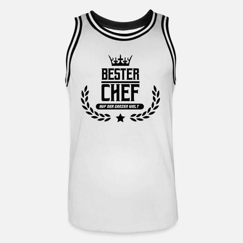 bester chef der welt - Männer Basketball-Trikot - Weiß/Schwarz