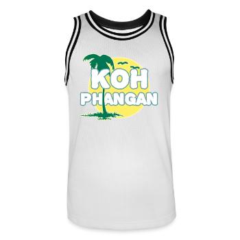 Palmier de pleine lune K8h Phangan - Maillot de basket Homme - blanc/noir - Devant - AI Model Male 185 dark (185cm)