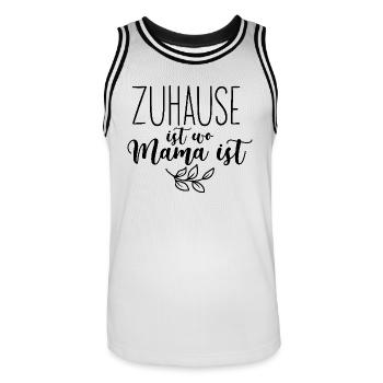 Zuhause ist wo Mama ist - Mama Tochter Sohn Shirt - Männer Basketball-Trikot - Weiß/Schwarz - Vorne - AI Model Male 185 dark (185cm)