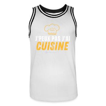 Zitate - Ich kann nicht kochen - Männer Basketball-Trikot - Weiß/Schwarz - Vorne - AI Model Male 185 dark (185cm)