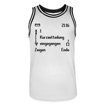 Retro Handy - Männer Basketball-Trikot - Weiß/Schwarz - Vorne - AI Model Male 185 dark (185cm)