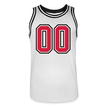 00 sports jersey football number - Männer Basketball-Trikot - Weiß/Schwarz - Vorne - AI Model Male 185 dark (185cm)