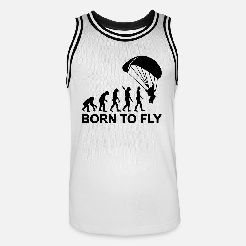Évolution Parachutisme - Maillot de basket Homme - blanc/noir