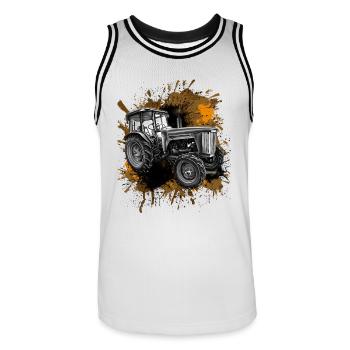Tracteur Agriculture - Maillot de basket Homme - blanc/noir - Devant - AI Model Male 185 dark (185cm)