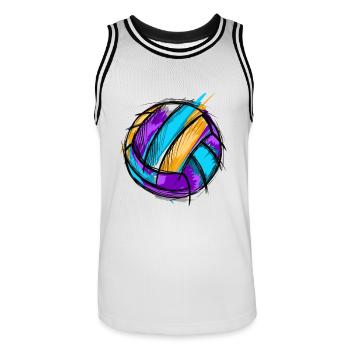 Volleyball - Männer Basketball-Trikot - Weiß/Schwarz - Vorne - AI Model Male 185 dark (185cm)