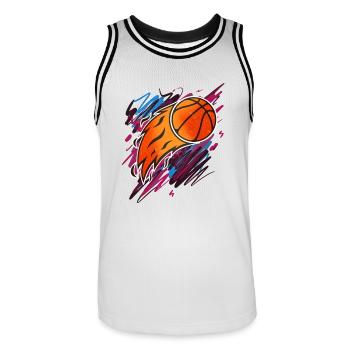 Basketball Basketballer - Männer Basketball-Trikot - Weiß/Schwarz - Vorne - AI Model Male 185 dark (185cm)