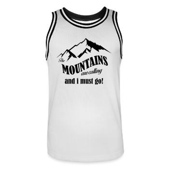 mountains are calling Kopie - Männer Basketball-Trikot - Weiß/Schwarz - Vorne - AI Model Male 185 dark (185cm)