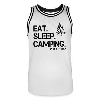 manger dormir camper - Maillot de basket Homme - blanc/noir - Devant - AI Model Male 185 dark (185cm)