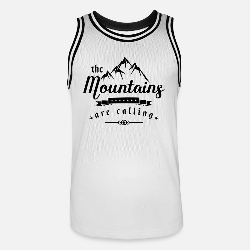 mountains are calling design - Männer Basketball-Trikot - Weiß/Schwarz