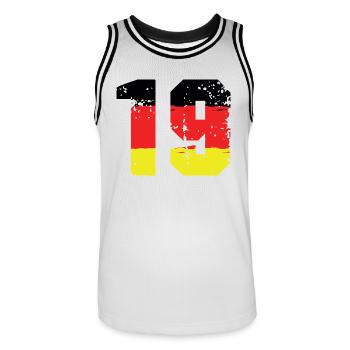 19 Numéro Allemagne Jersey - Maillot de basket Homme - blanc/noir - Devant - AI Model Male 185 dark (185cm)