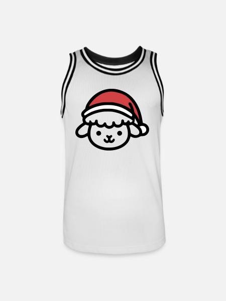 Christmas Cute Sheep - Men's Basketball Jersey - white/black